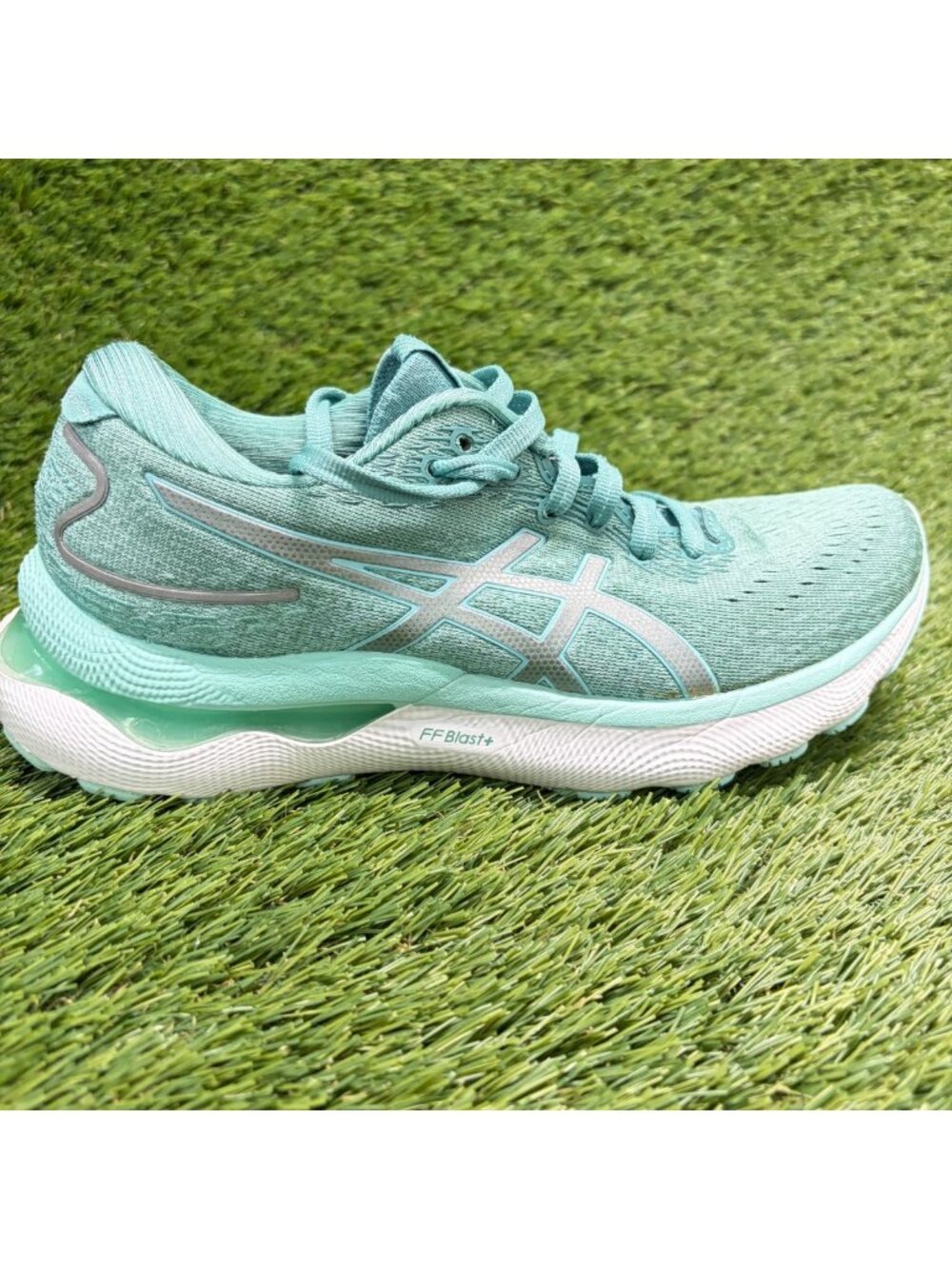 Asics Gel Nimbus 24 Womens Size 7 Blue White Athletic Running Shoes Sneakers